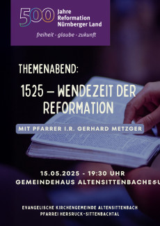 Plakat Vortrag 1525 - Wendezeit der Reformation